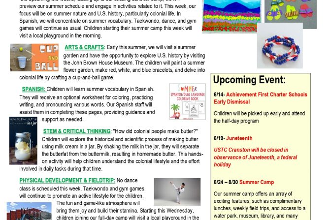 WEEKLY NEWSLETTERS: COUNTDOWN TO SUMMER CAMP 2024 (6/10 – 6/21/2024)