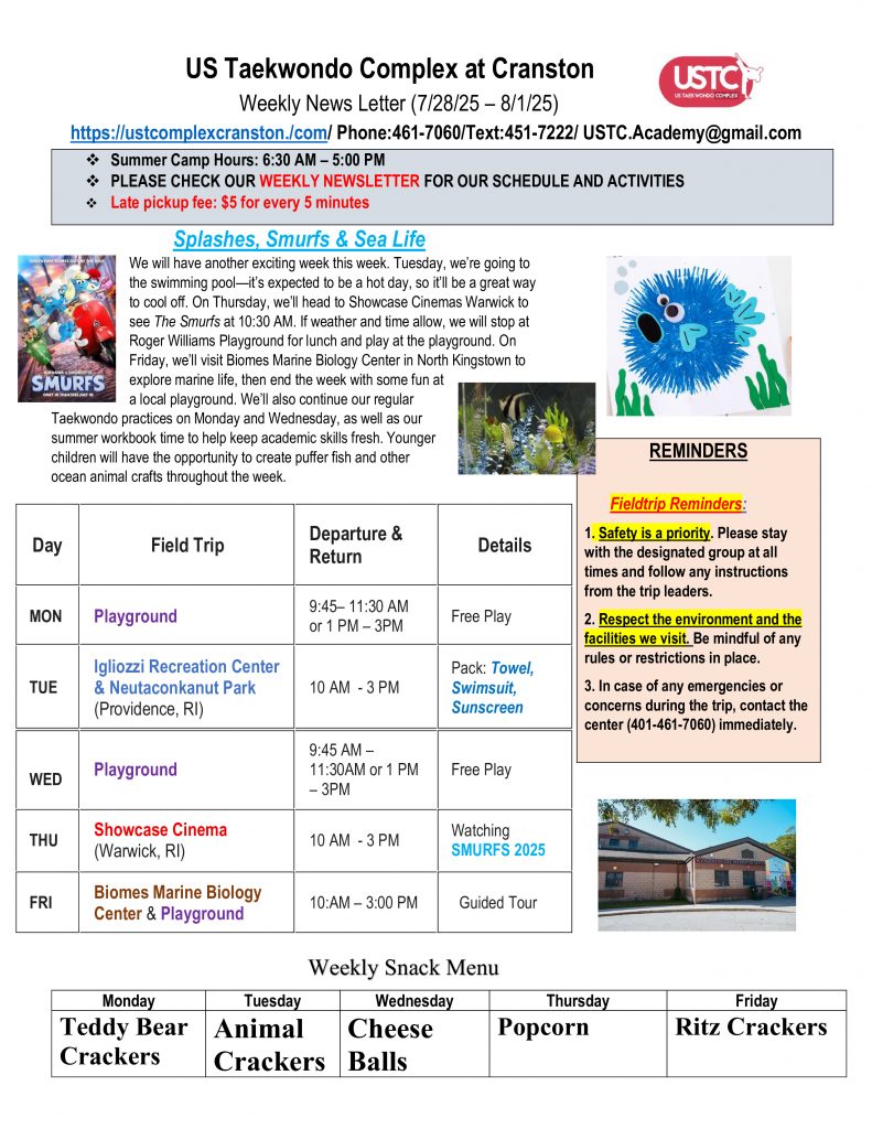 SUMMER WEEKLY NEWSLETTER: July 2025