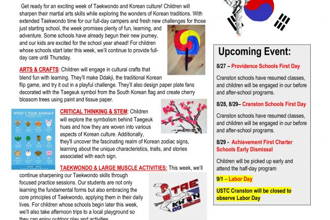 WEEKLY NEWSLETTER: Month of August 2025