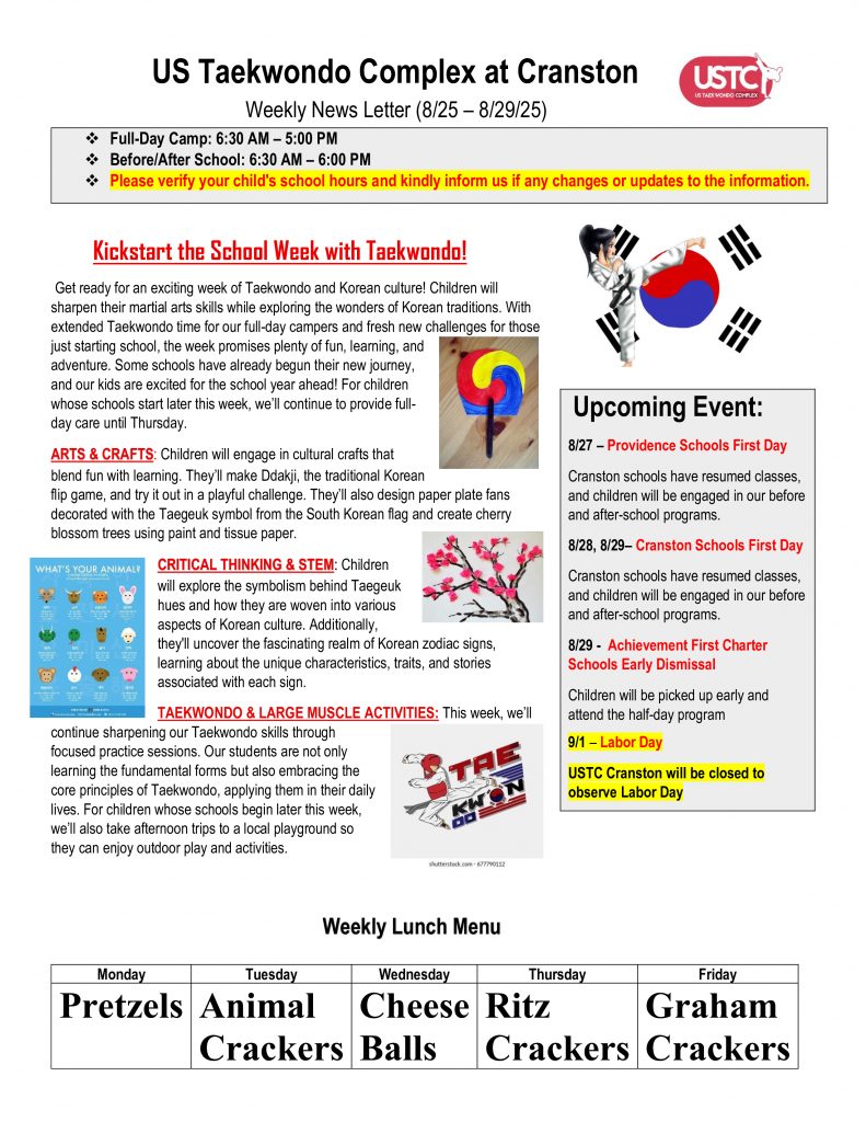 WEEKLY NEWSLETTER: Month of August 2025