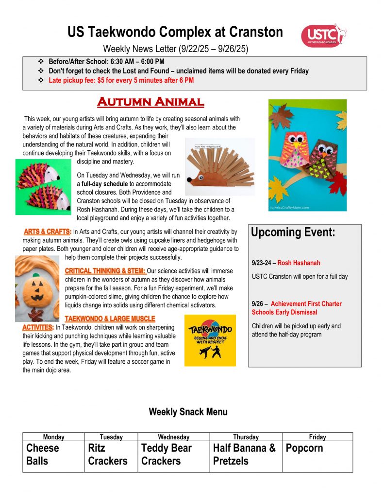 WEEKLY NEWSLETTER: Month of September 2025