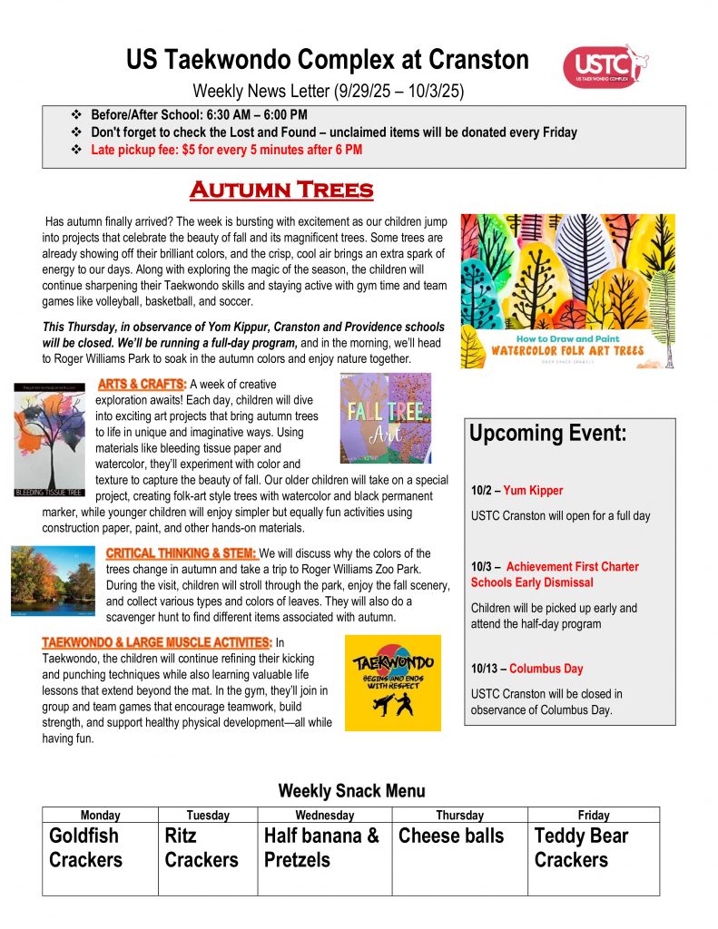 WEEKLY NEWSLETTER: Month of October 2025