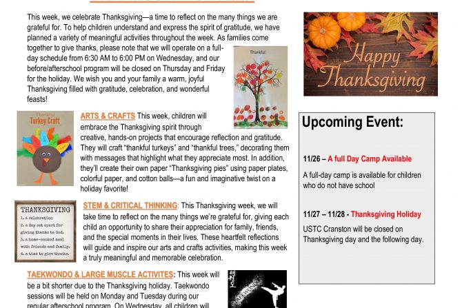 WEEKLY NEWSLETTER: Month of November 2025