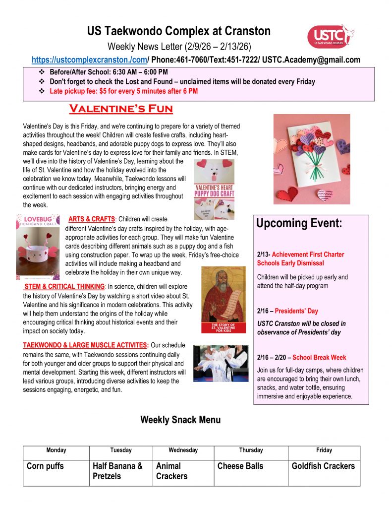 WEEKLY NEWSLETTER: Month of February 2026