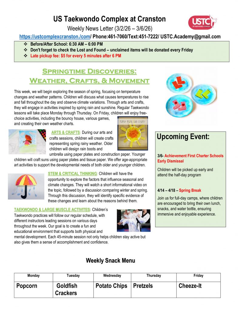 WEEKLY NEWSLETTER: Month of March 2026