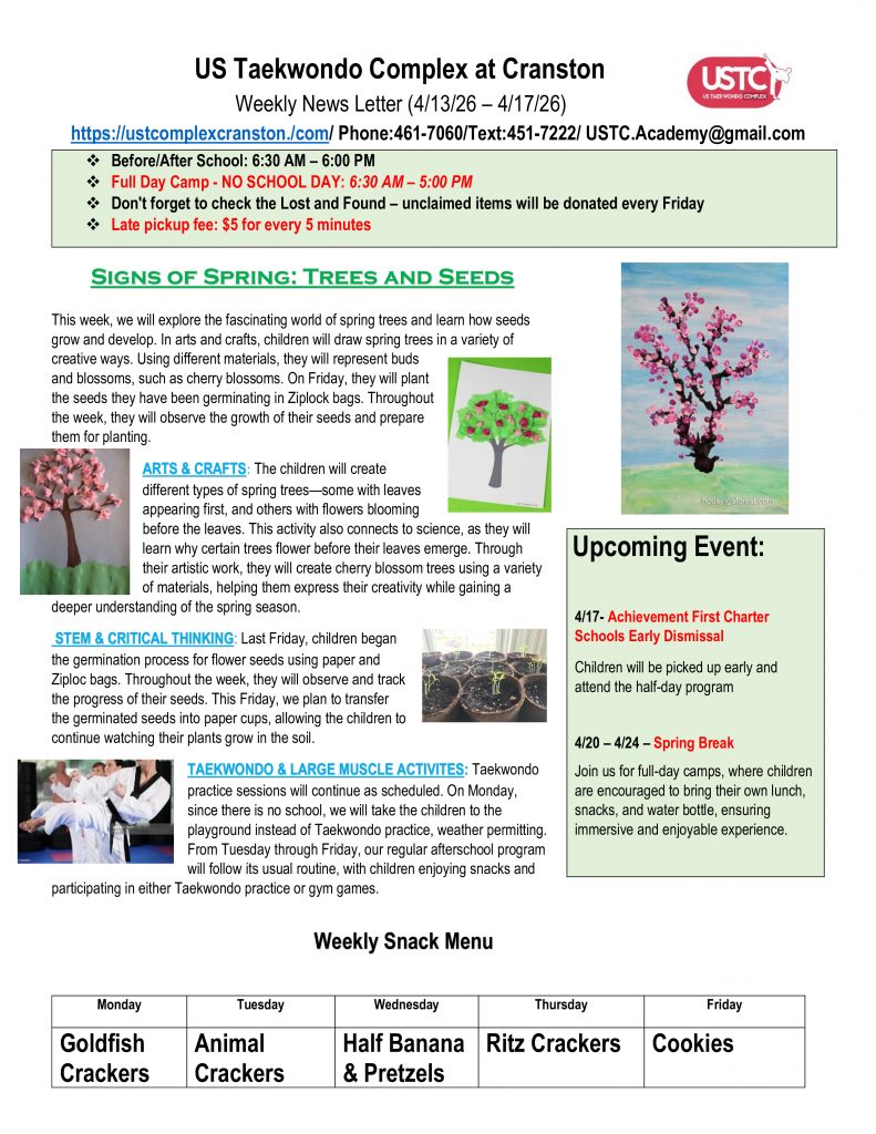 WEEKLY NEWSLETTER: Month of April 2026
