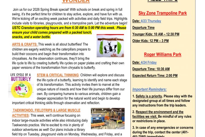 WEEKLY NEWSLETTER: Month of April 2026