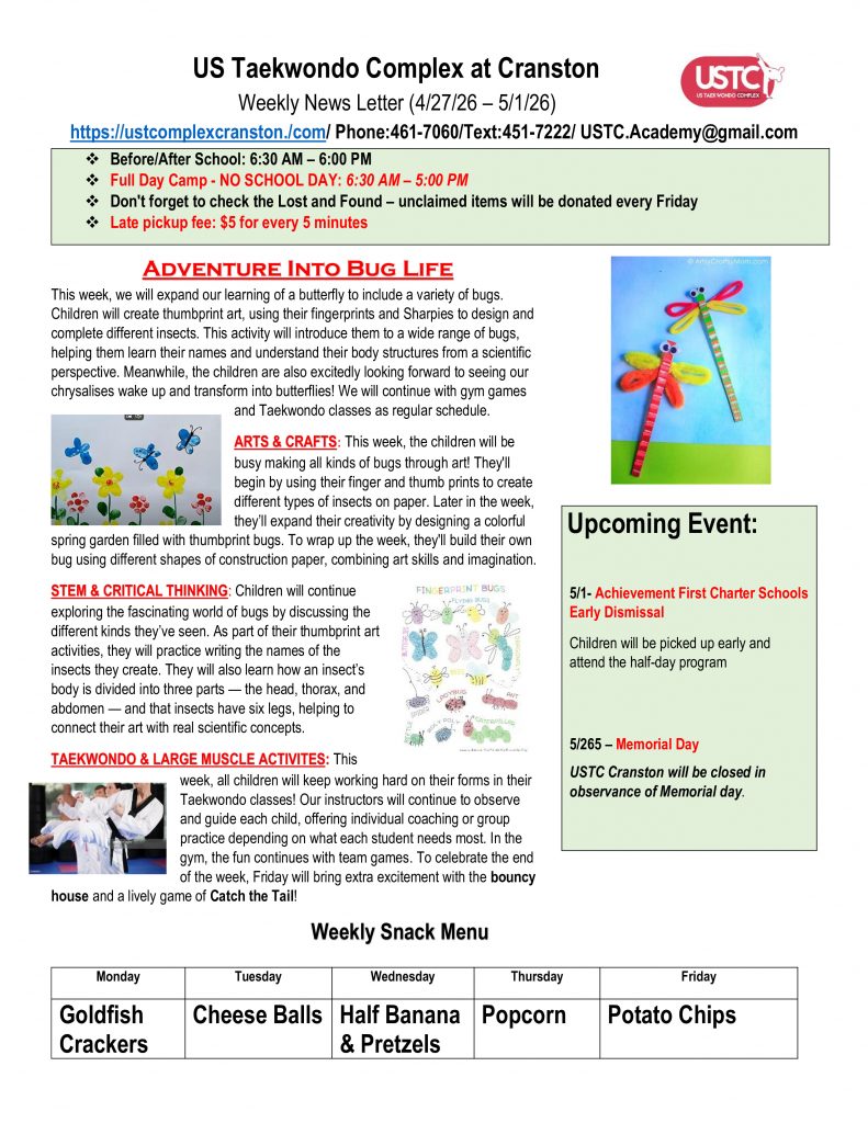 WEEKLY NEWSLETTER: Month of April 2026