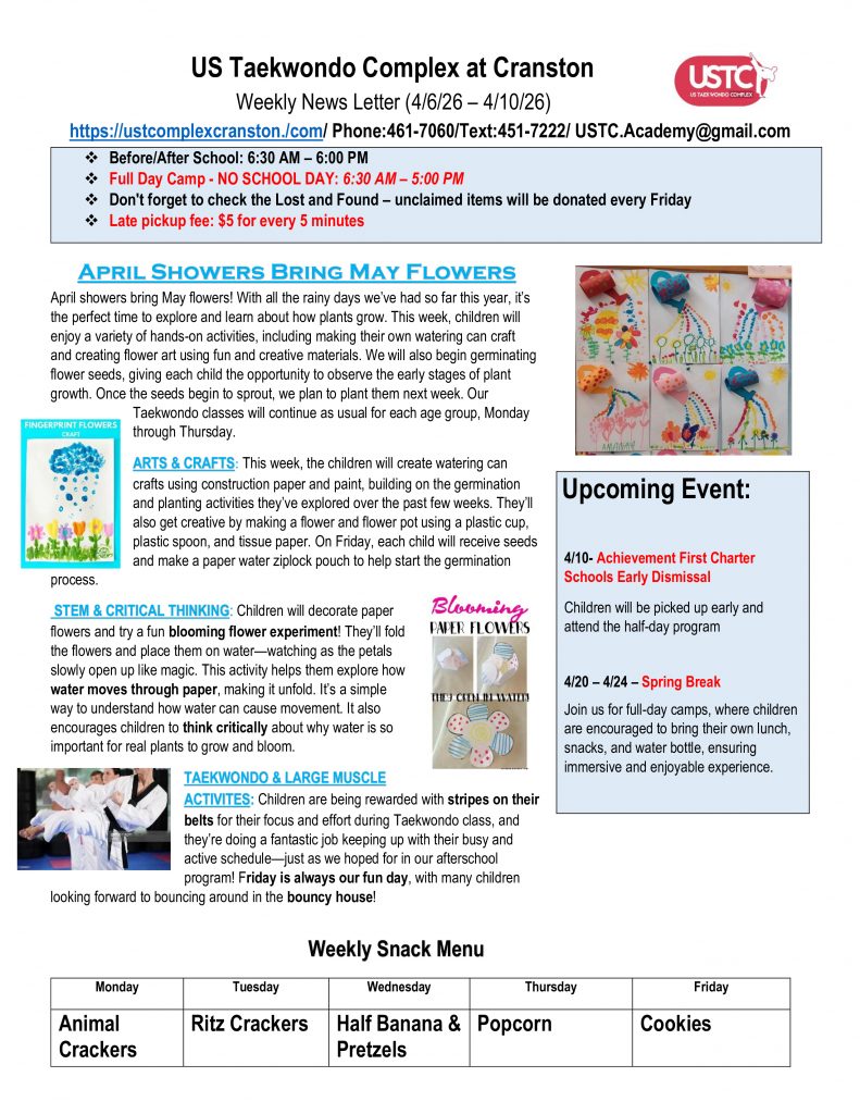 WEEKLY NEWSLETTER: Month of April 2026