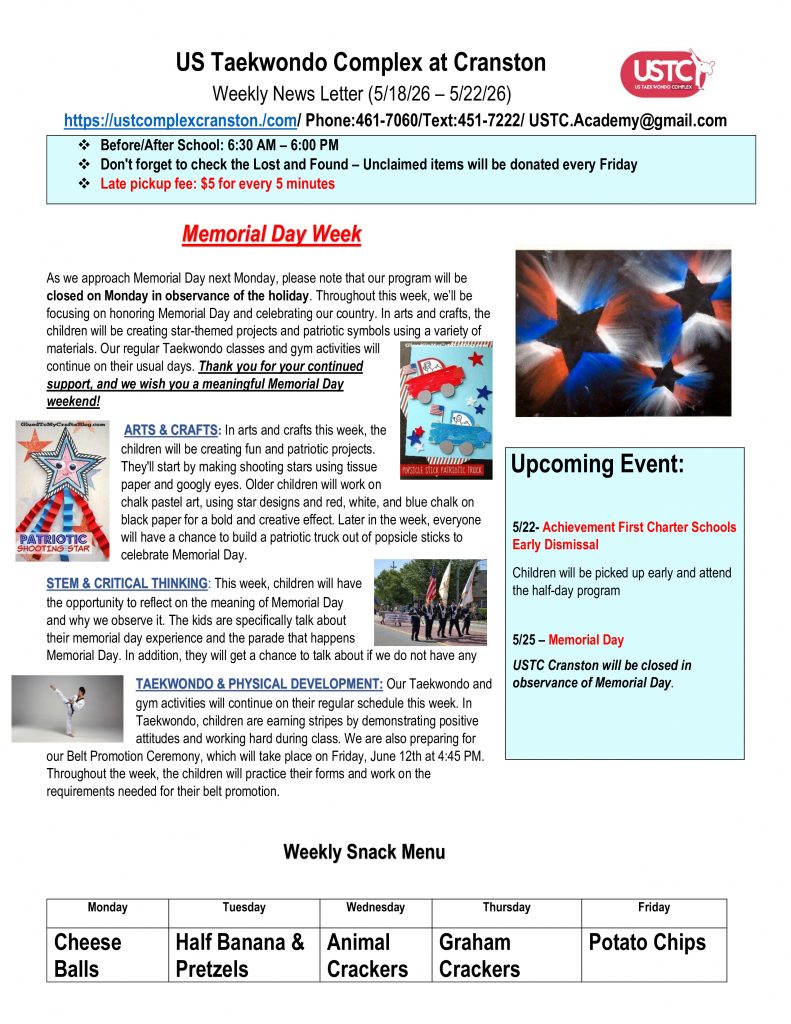 WEEKLY NEWSLETTER: Month of May 2026