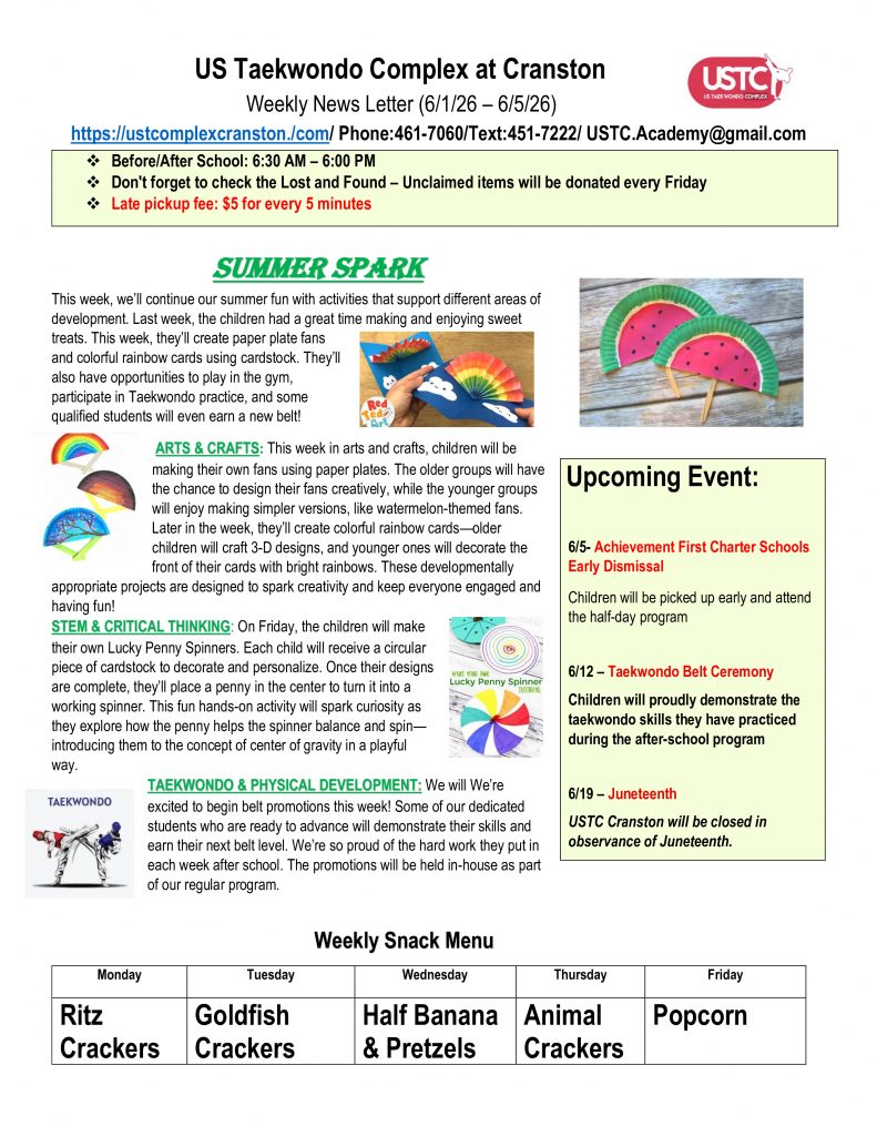 WEEKLY NEWSLETTER: Month of June 2026