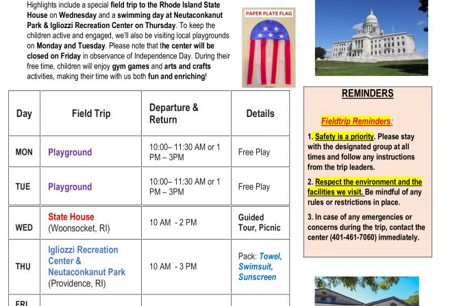 WEEKLY NEWSLETTER: Month of July 2026