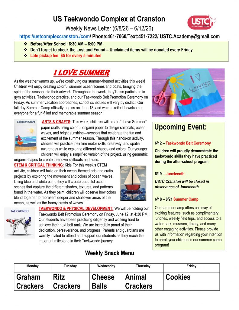 WEEKLY NEWSLETTER: Month of June 2026