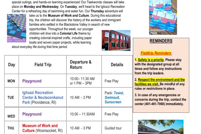 WEEKLY NEWSLETTER: Month of July 2026