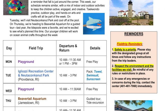 WEEKLY NEWSLETTER: Month of July 2026