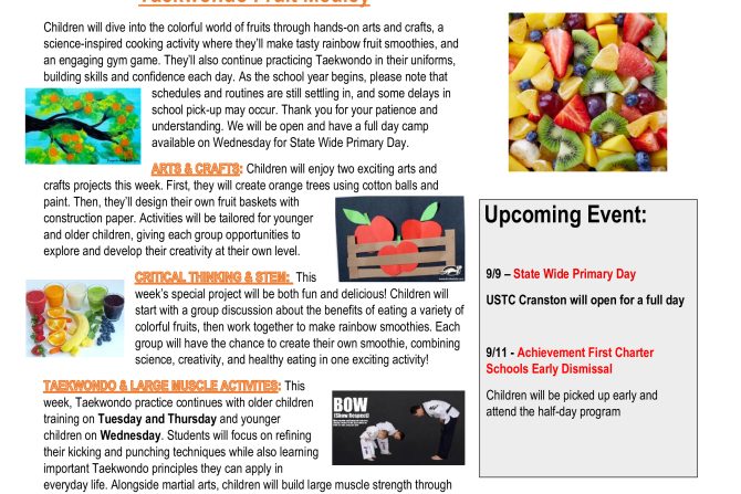 WEEKLY NEWSLETTER: Month of September 2026