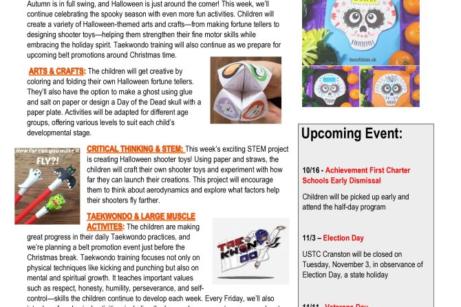 WEEKLY NEWSLETTER: Month of October 2026