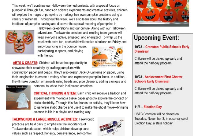 WEEKLY NEWSLETTER: Month of October 2026