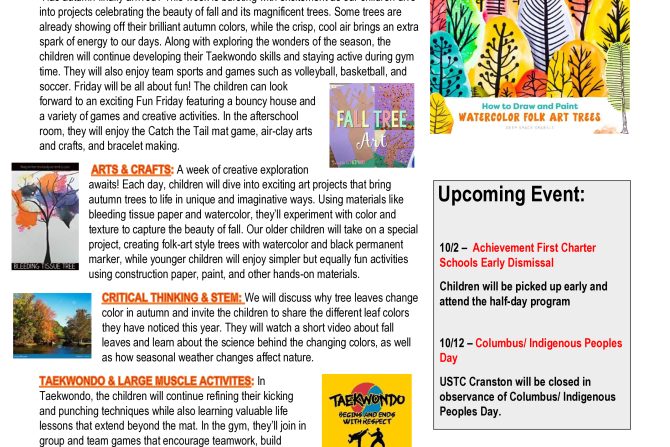 WEEKLY NEWSLETTER: Month of October 2026